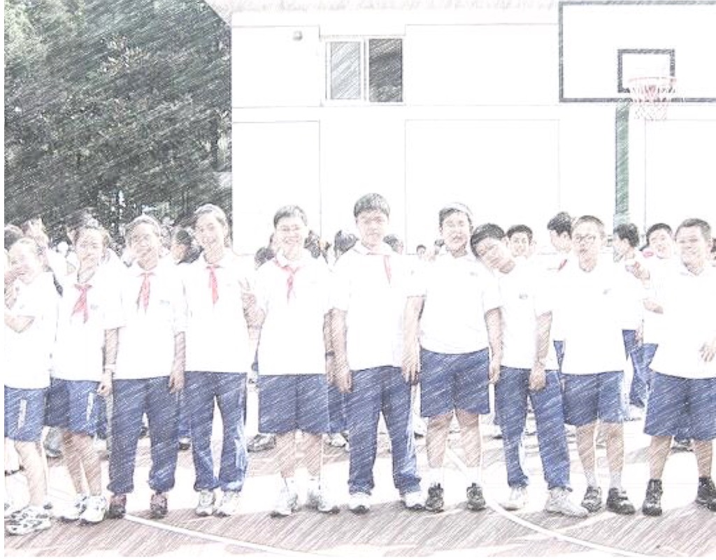Justin 与同学们的合影